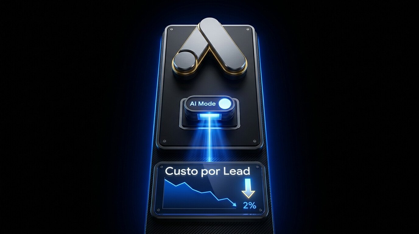 Ilustração sobre anúncios com inteligência artificial no Google e o custo do lead