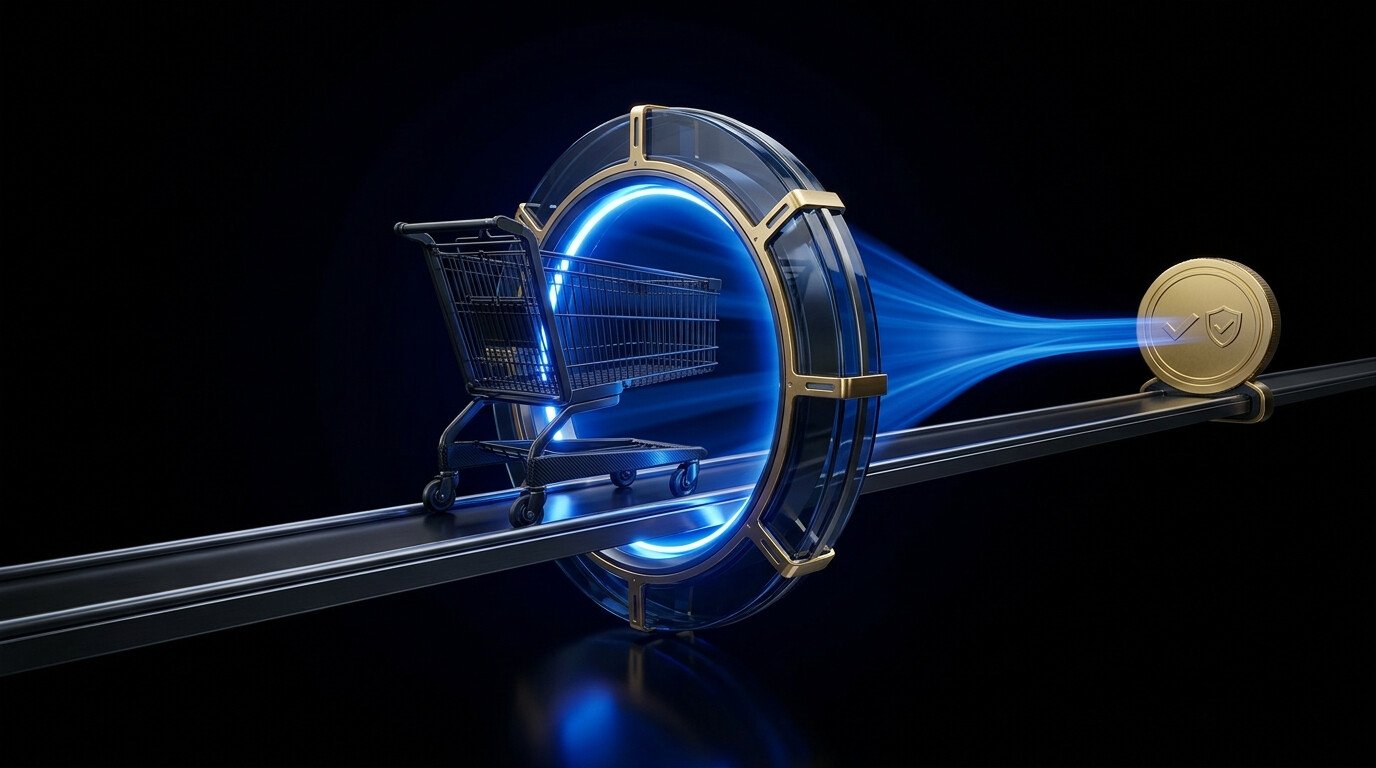 Ilustração representando a decisão de compra travada no caminho do carrinho de um e-commerce