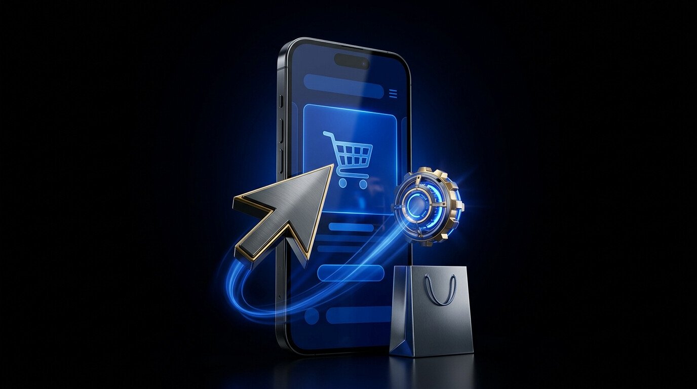 Ilustração representando a experiência de busca e navegação em uma loja virtual, tema do SXO para e-commerce